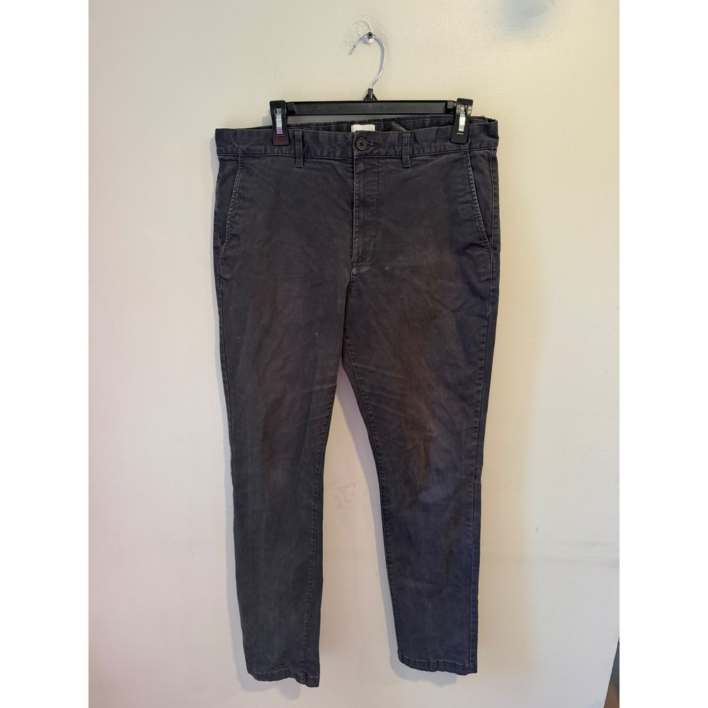 H&M Skinny Fit Chino Pants Mens 34x32 Dark Charcoal Gray Tapered Trousers